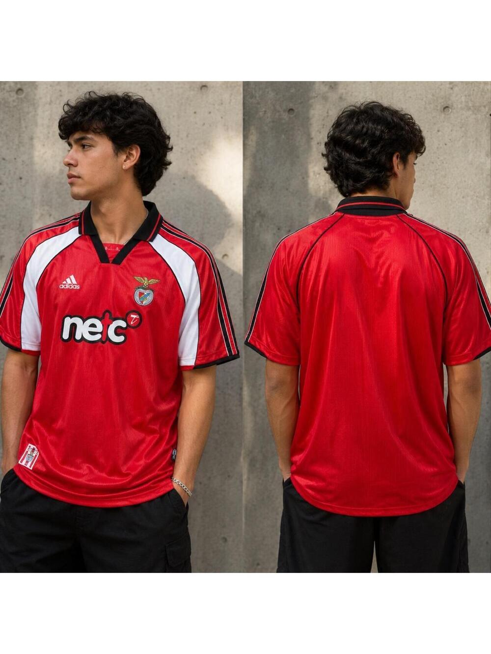 Vintage Adidas S.L. Benfica Home Soccer Jersey | XL | ClimaLite | Portugal